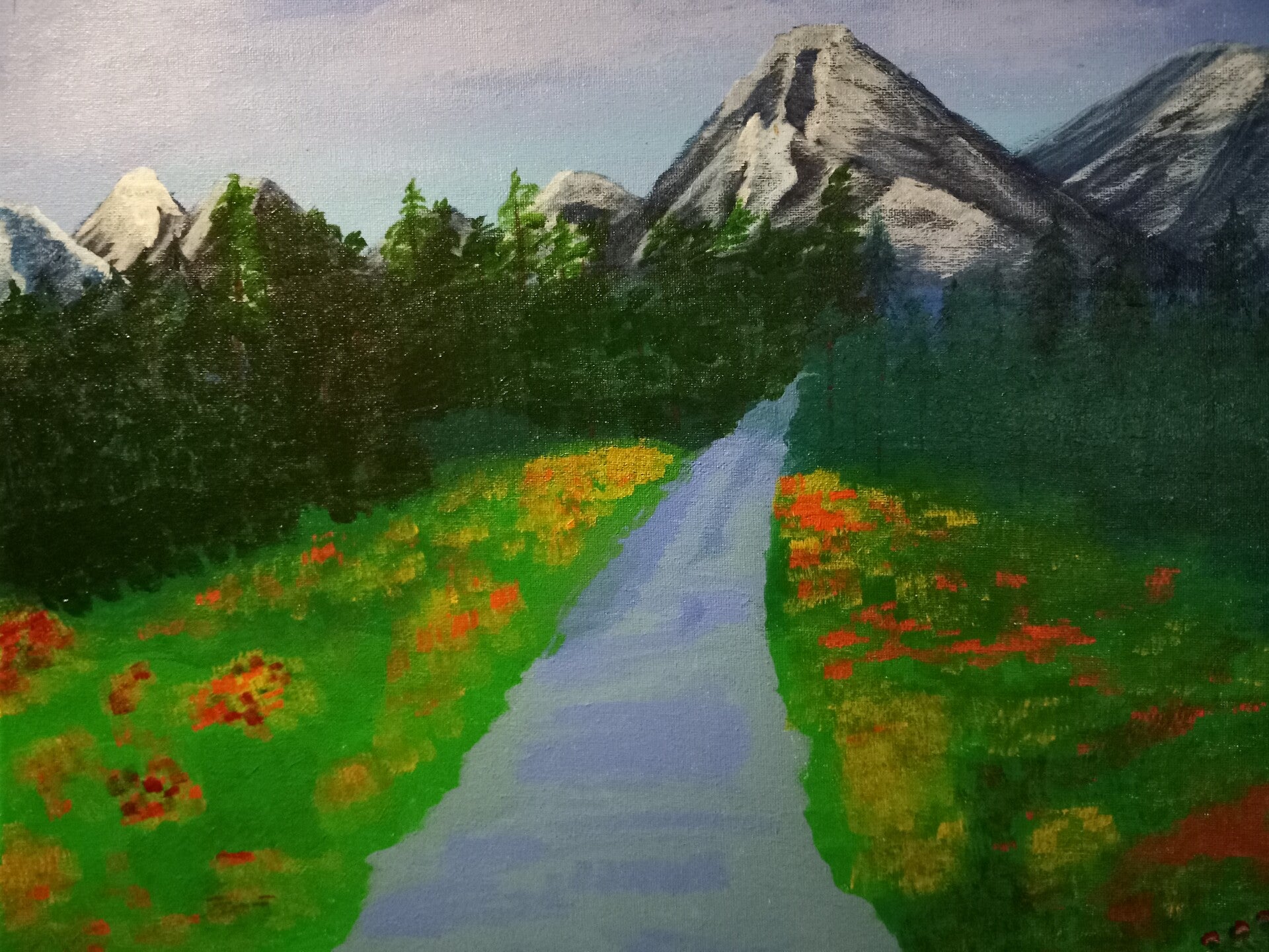 Mountains Out West Acrylic Painting