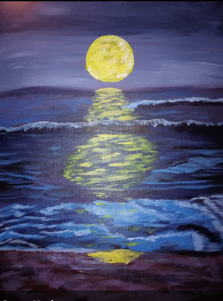 July Buck Moon Acrylic Painting