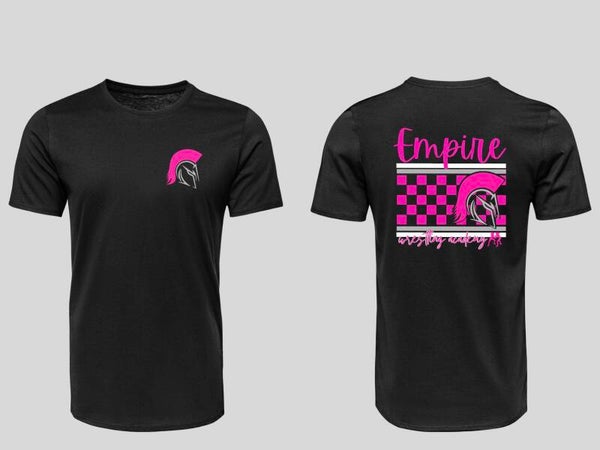 Empire t-shirt - Pink & black checkered print