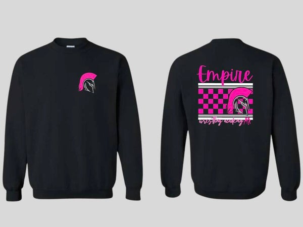 Empire crewneck - Pink & black checkered print