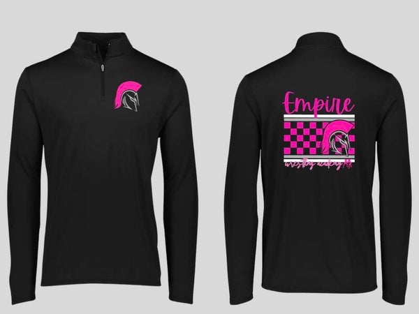 Empire 1/4 zip - Pink & Black