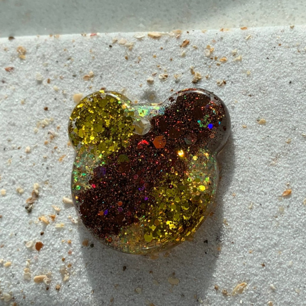 Gold & Brown Glitter Bear