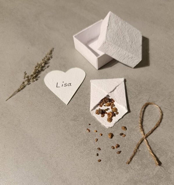 5er Set Namenskarten - handgeschöpft