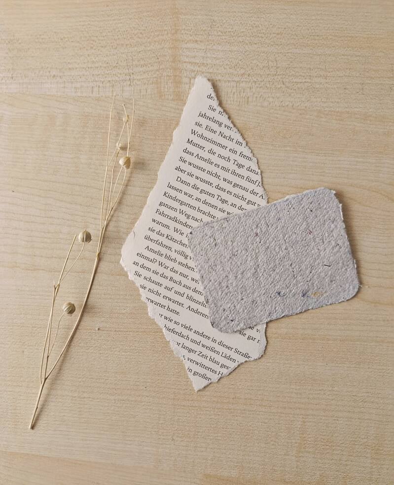Handgeschöpfte Karte oder Namenskarte Bastelpapier 