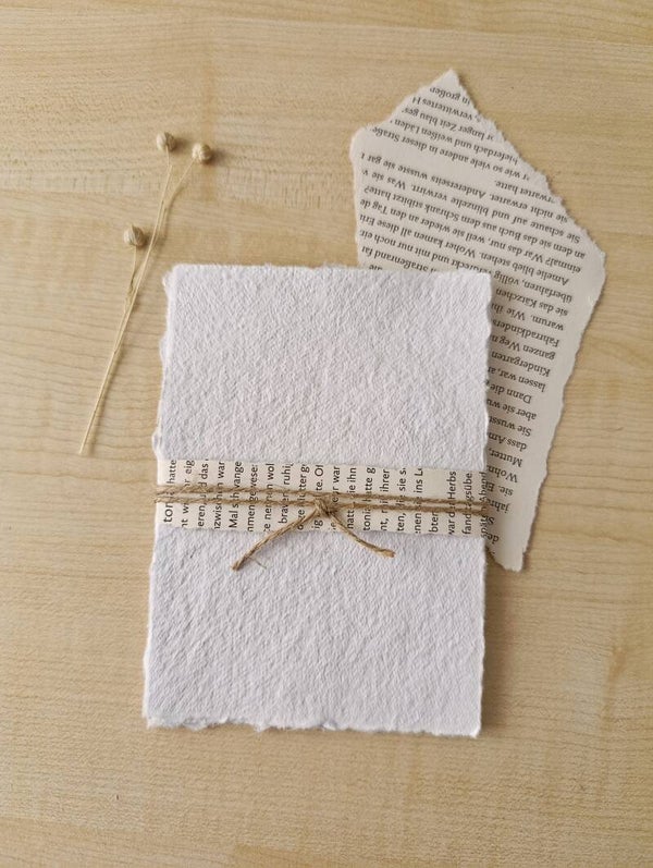 Handgeschöpftes Papier DIN A5 mit gerissenem Rand (10er-Set)
