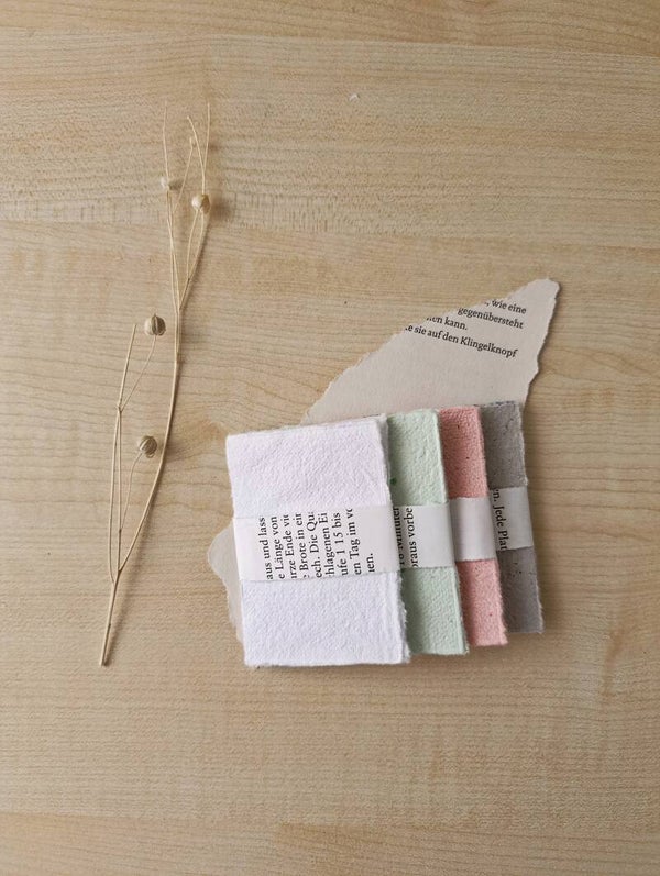 Handgeschöpftes Papier A8 mit gerissenem Rand | 10er-Set