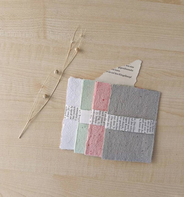 Handgeschöpftes Papier DIN A7 mit gerissenem Rand (10er-Set)