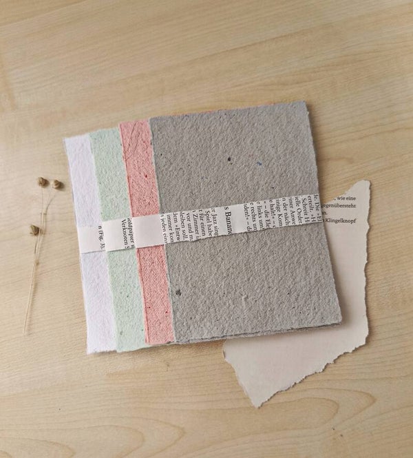 Musterset – Handgeschöpftes Papier mit Büttenrand (4 Farben)
