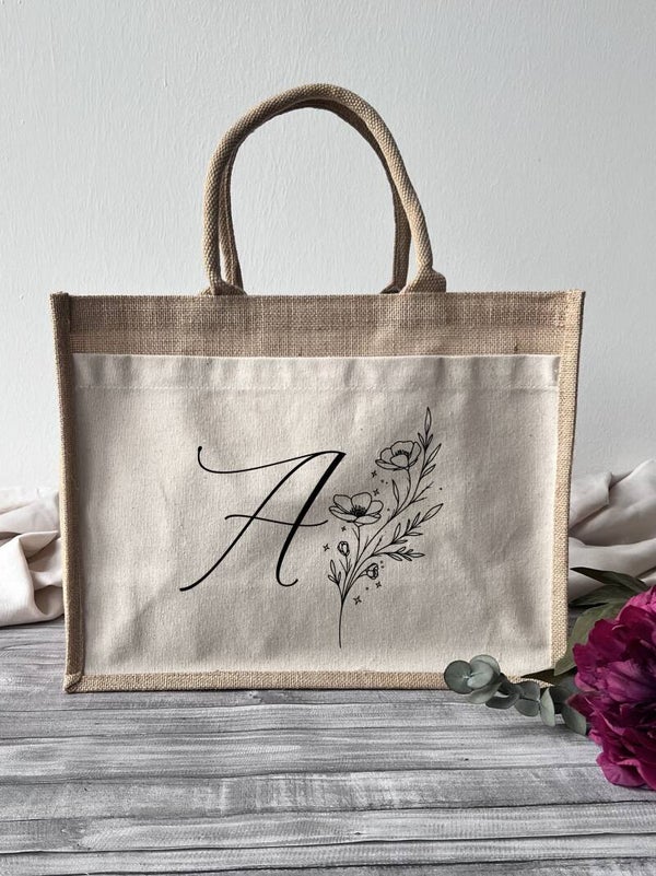 Jutetasche "Buchstabe"