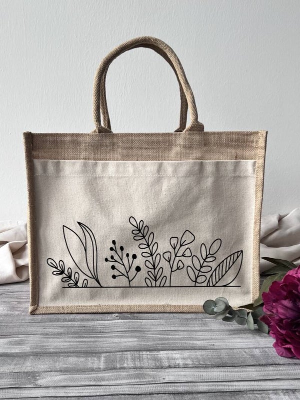 Jutetasche "Blumen"