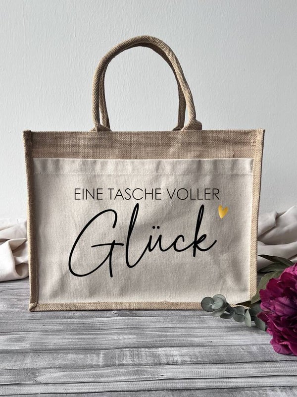 Jutetasche "Glück"