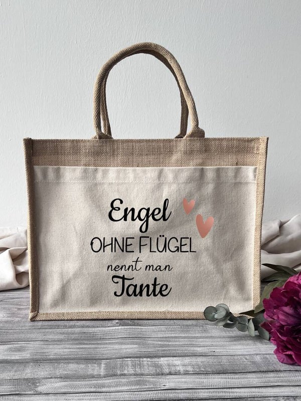 Jutetasche "Engel ohne Flügel"
