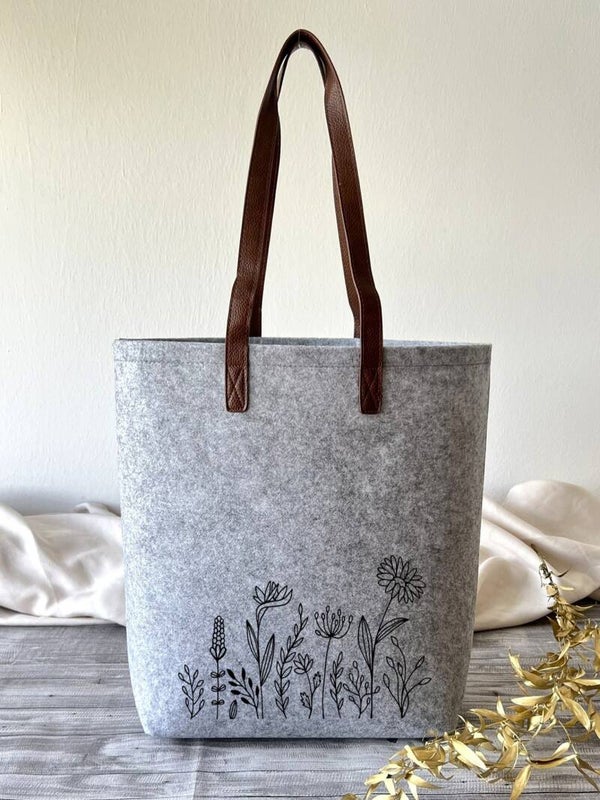 Filztasche groß "Blumenwiese"