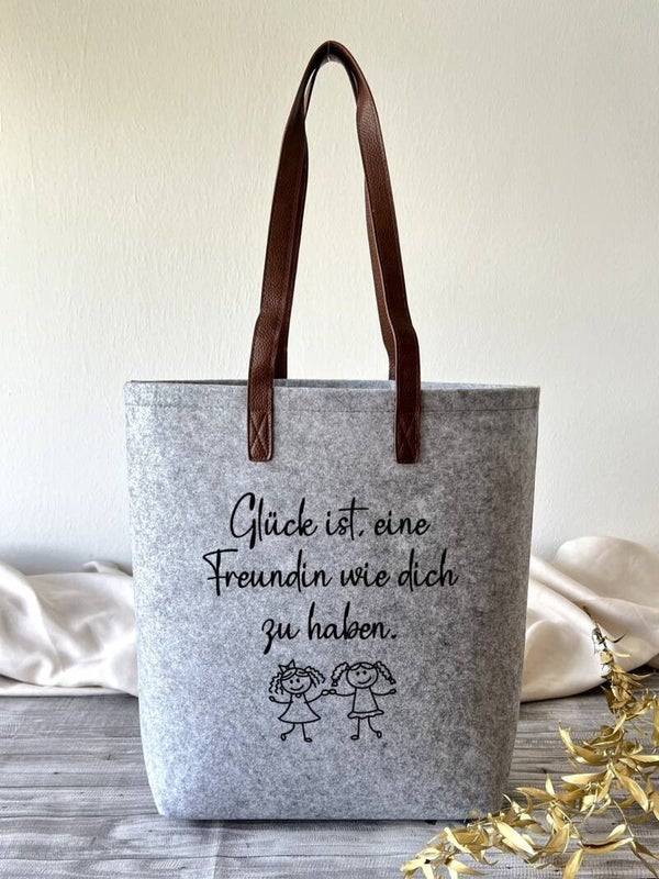 Filztasche groß "Glück ist.."
