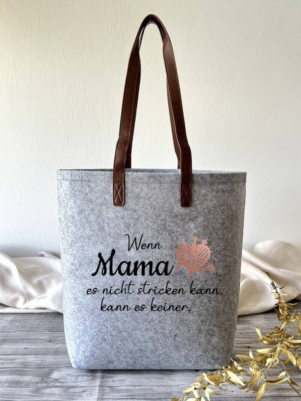 Filztasche groß "Stricken"