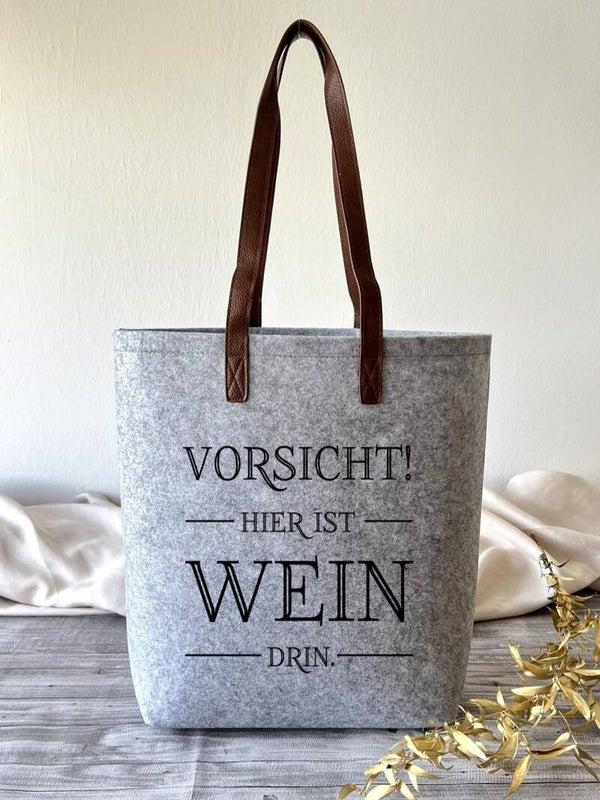 Filztasche groß "Wein"