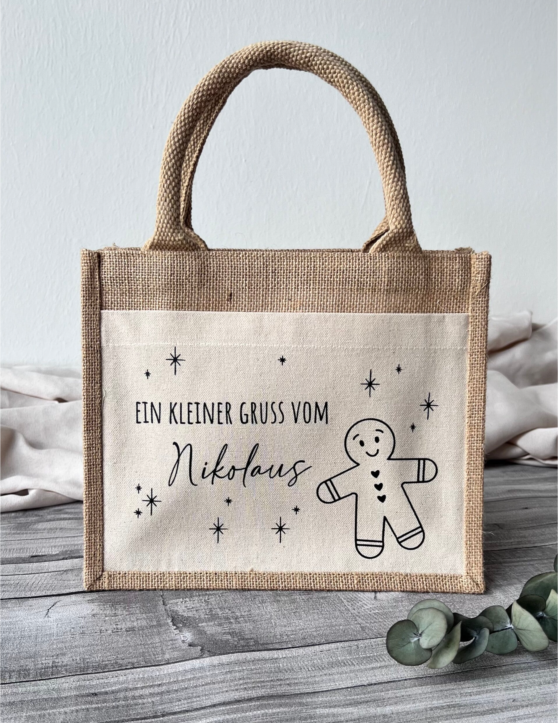 Jutetasche "Nikolaus Lebkuchenmann"