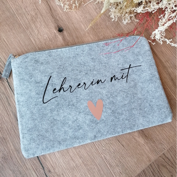 Filztasche klein "Lehrerin mit Herz"
