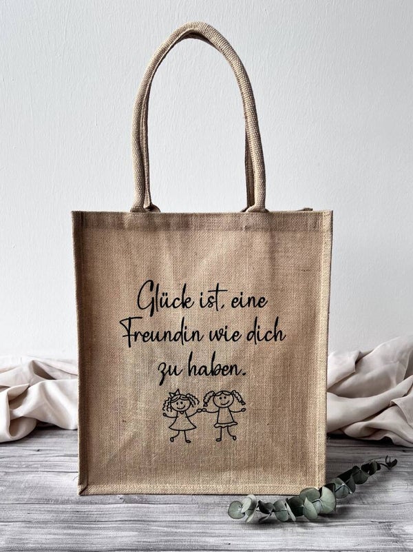 Jutetasche "Glück ist.."