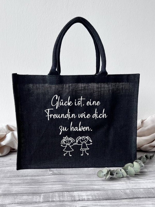 Jutetasche "Glück ist.."