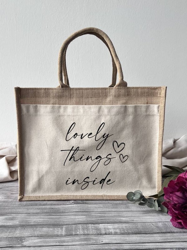 Jutetasche "lovely things"