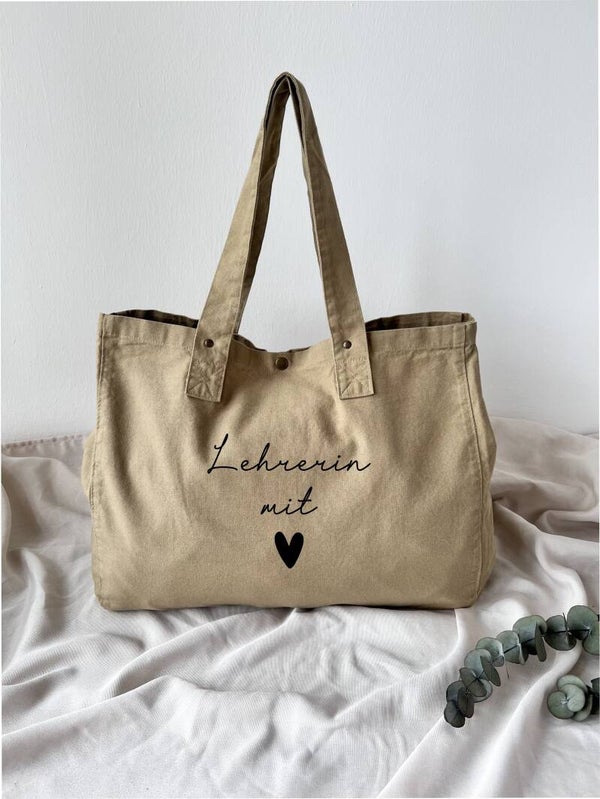 Shopperbag Lehrerin mit Herz