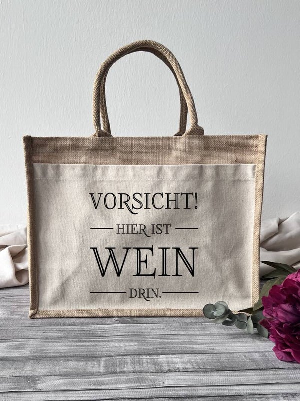 Jutetasche "Wein"