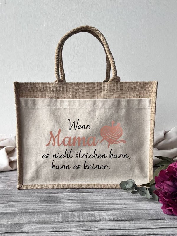Jutetasche "Stricken"