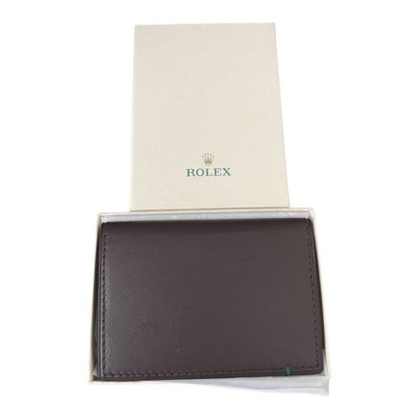 Rolex Card Holder Brown Leather New