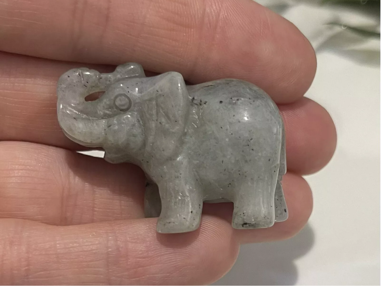 Labradorite Elephant 40mm Figure Gemstone Crystal Healing Chakra Meditation