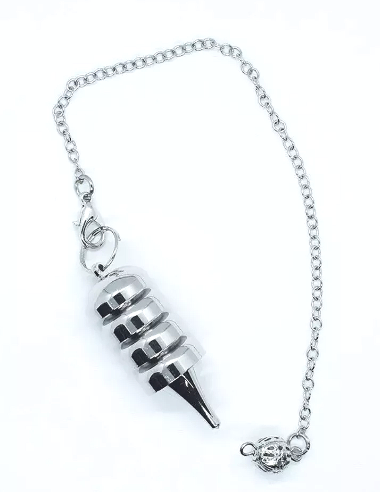 Pendulum Metal Cylinder Cone Silver Tone Dowsing