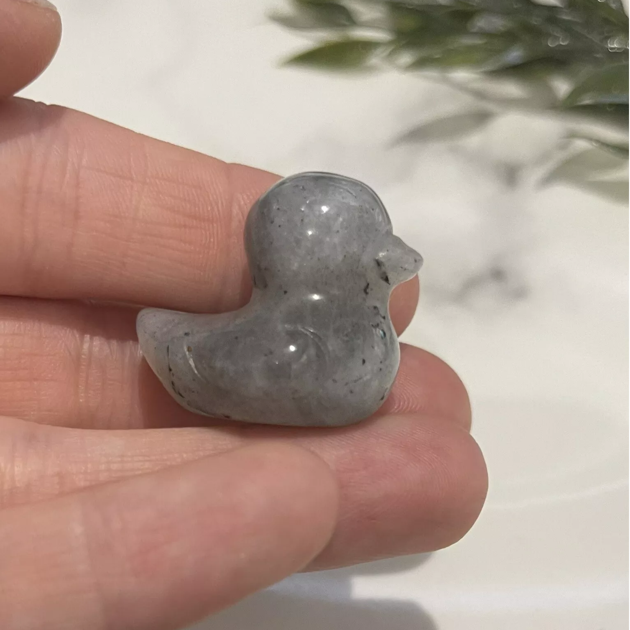 Labradorite Duck 25mm Figure