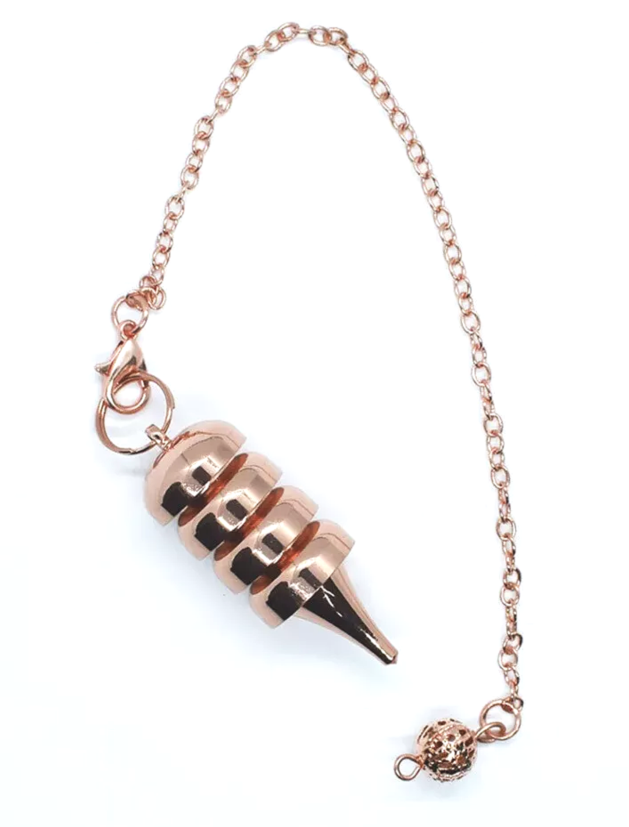 Pendulum Metal Cylinder Cone Rose Gold Dowsing