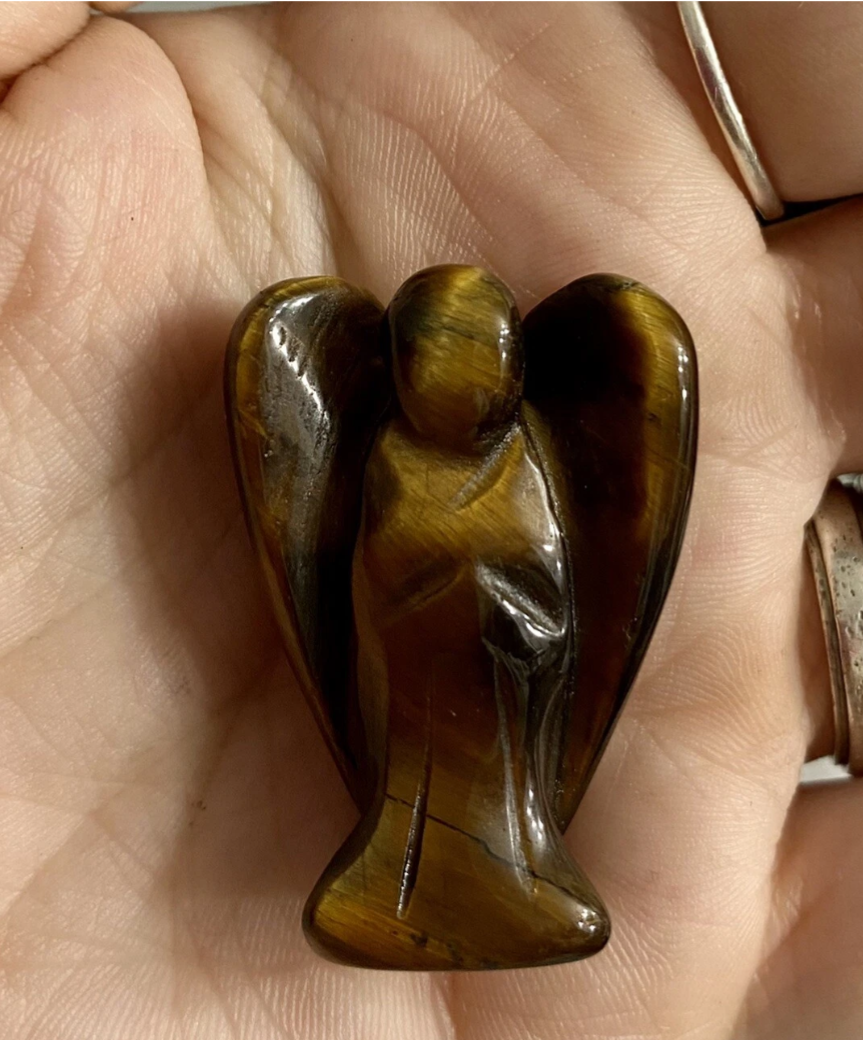 Tigers Eye Angel Guardian 40mm gemstone Crystal Figure