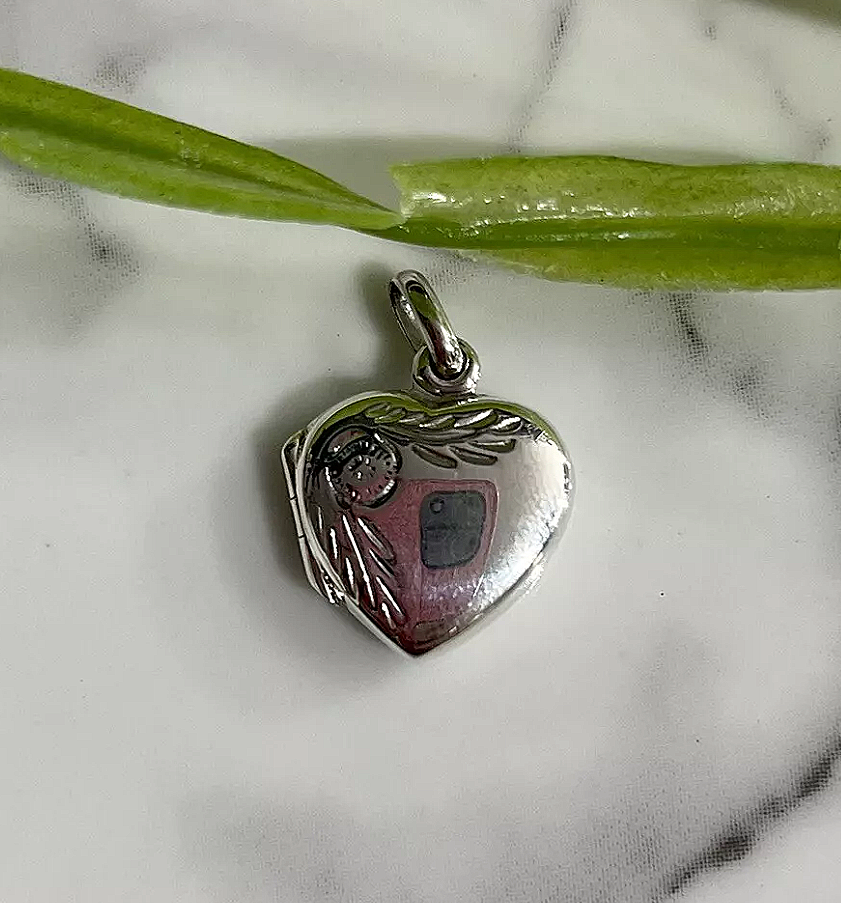 Heart Locket Pendant 2.5cm 925 Sterling Silver