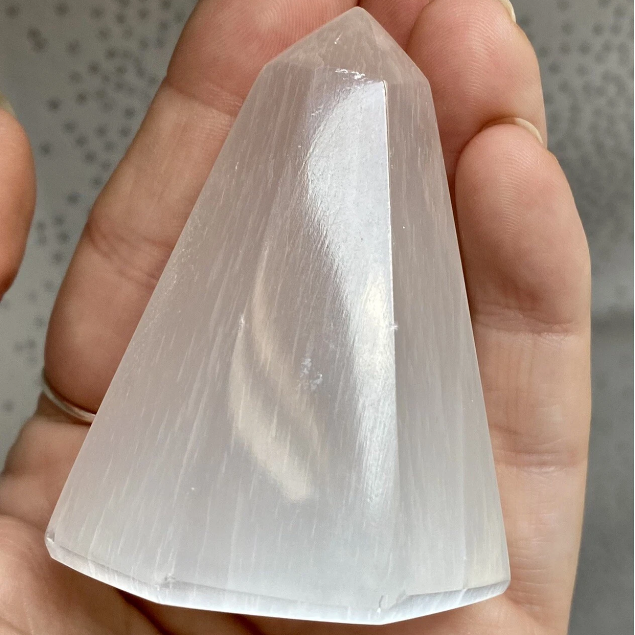 Selenite Hexagonal Point 6cm