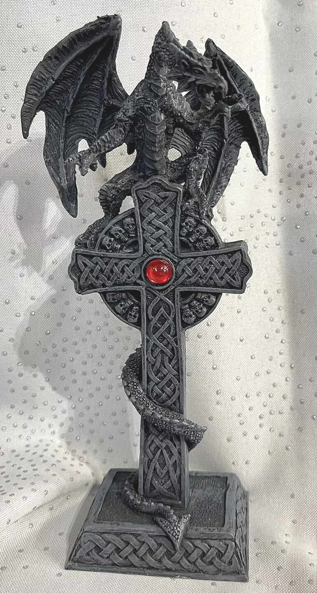 Dragon Black On Cross With Red Detail