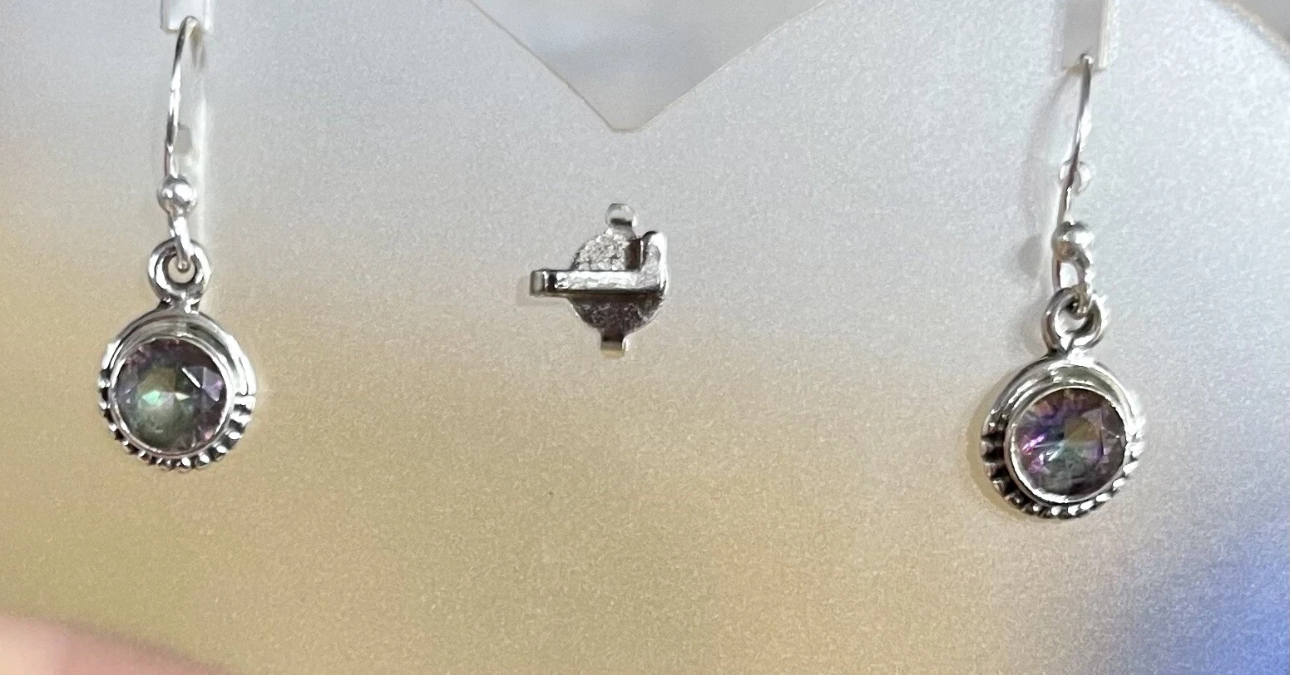 Mystic Quartz Drop Earrings Sterling Silver 925