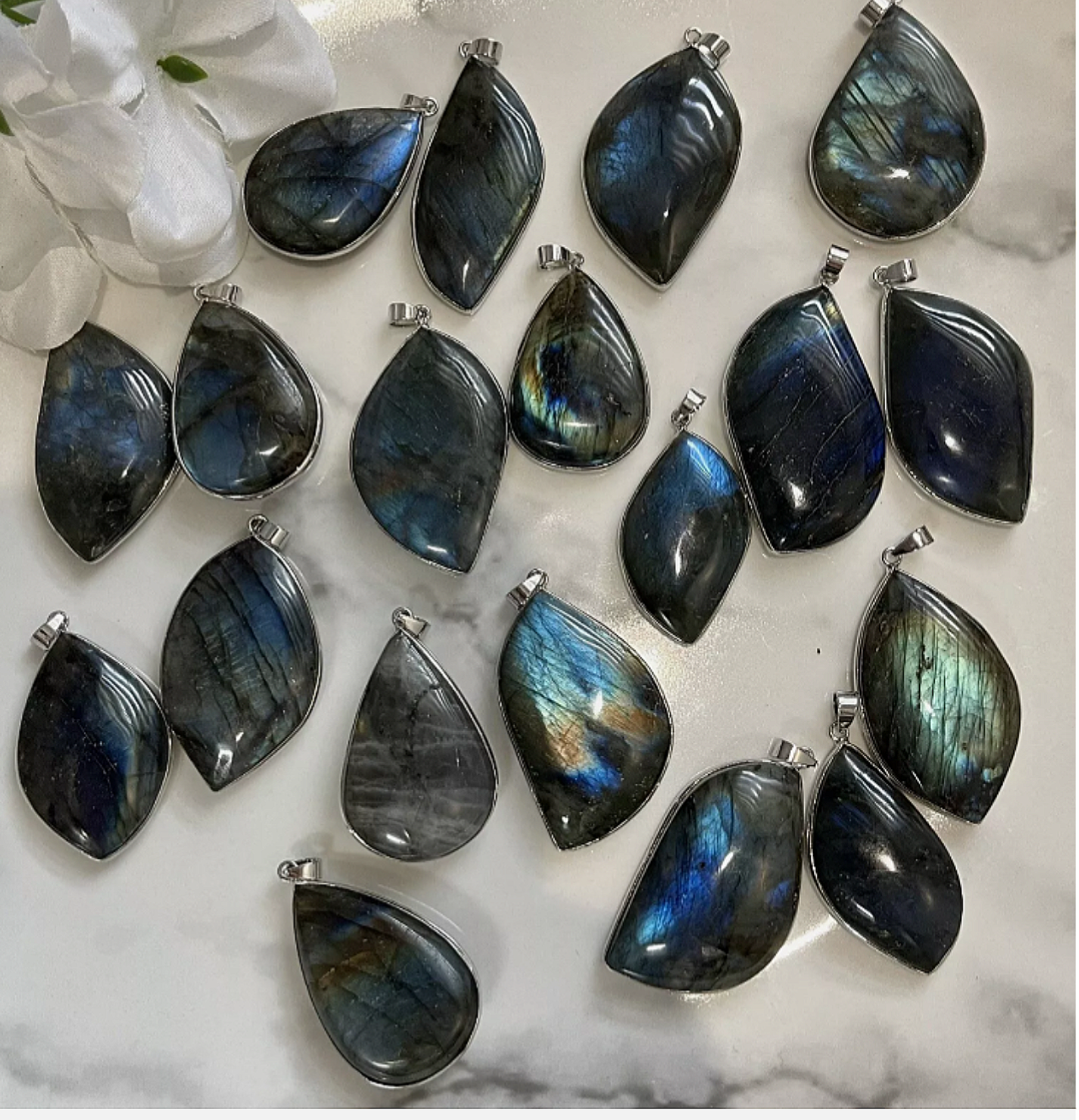 Labradorite Pendant Silver Plated Transformation Healing