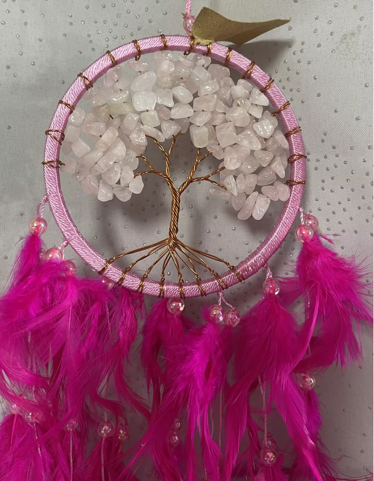 Rose Quartz Crystal TOL Large Dream Catcher