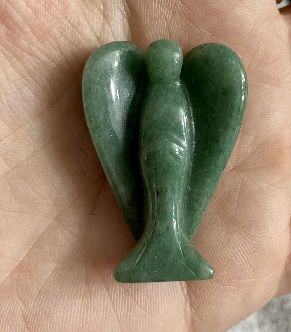 Green Aventurine Angel Guardian 40mm gemstone Crystal Figure