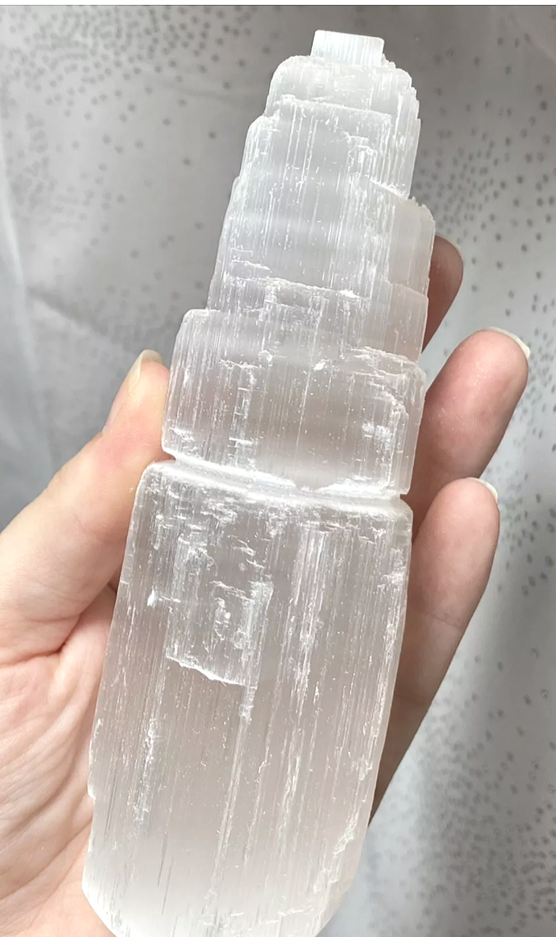 Selenite 15cm Crystal Tower Mountain Cleansing