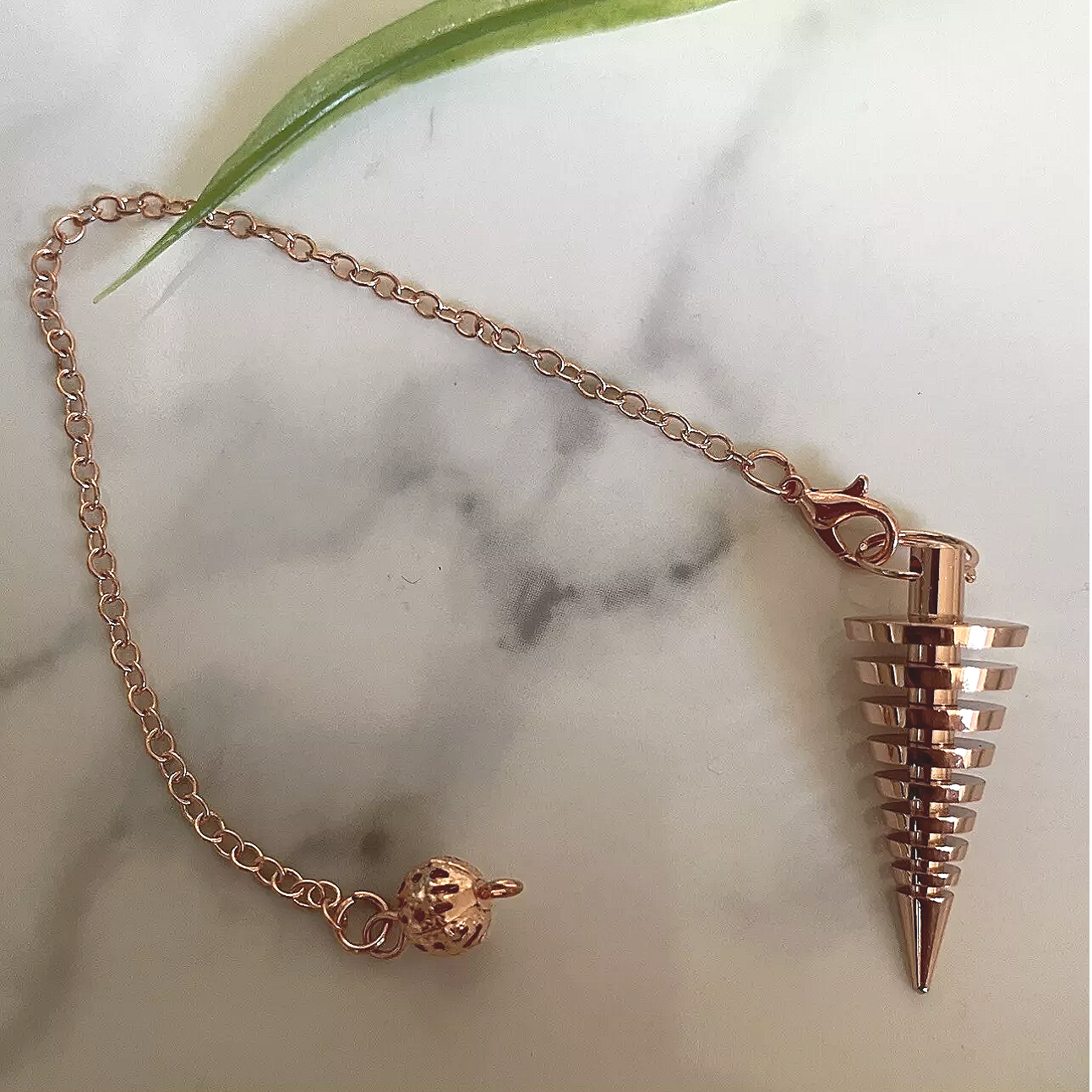 Pendulum Cylinder Metal Cone Rose Gold Dowsing