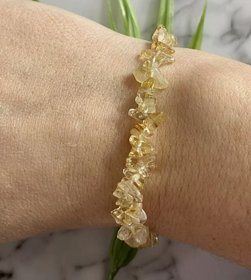 Citrine Chip Elastic Bracelet