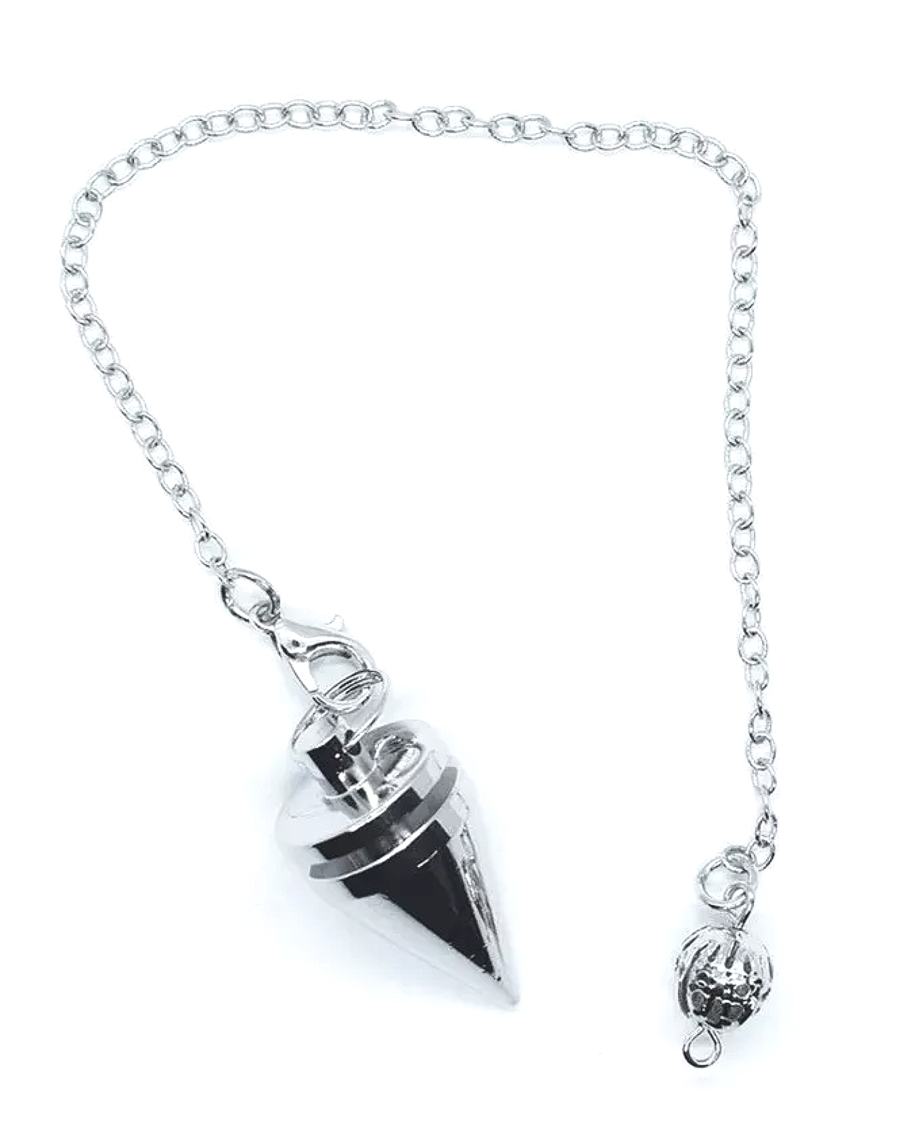 Pendulum Metal Mini Cylinder Cone Silver Dowsing
