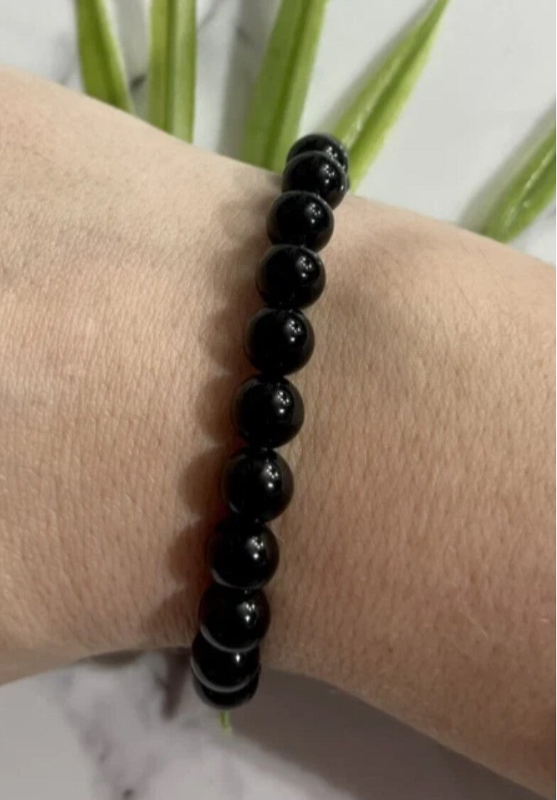 Black Obsidian 8mm Beaded Bracelet
