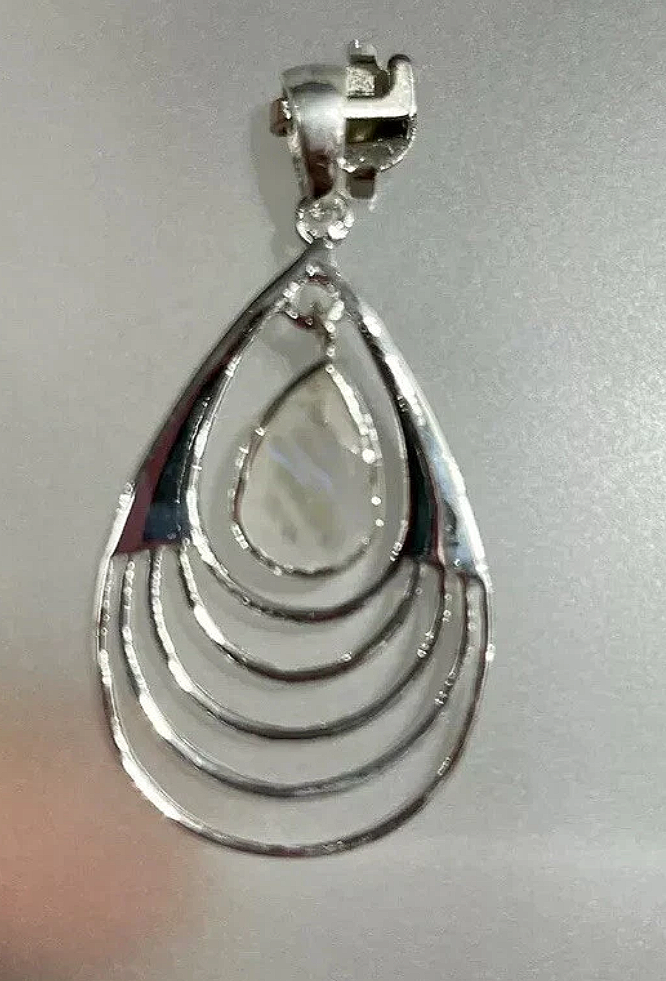 Rainbow Moonstone Oval Drop Gemstone Pendant 925 Sterling Silver