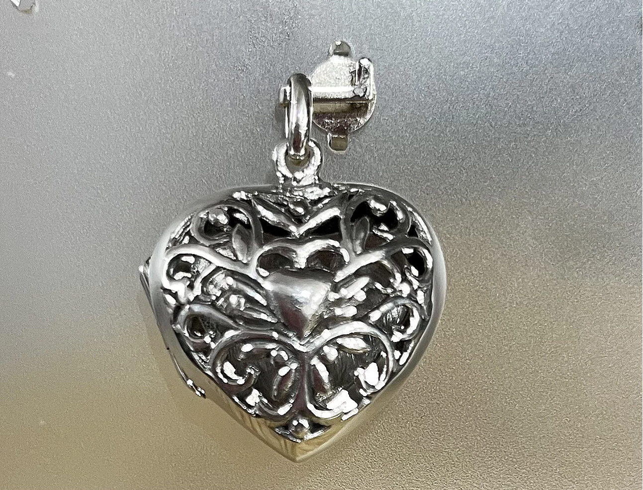 Heart Locket Pendant Cut Out 925 Sterling Silver