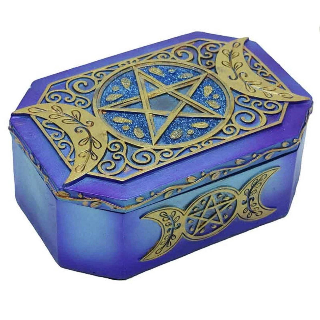 Box Triple Moon Blue And Gold