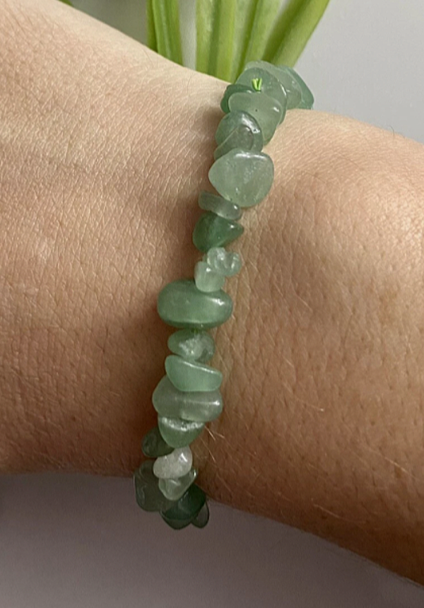 Green Aventurine Chip Elastic Bracelet
